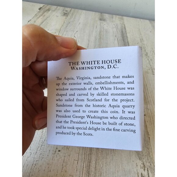 White House aqua Stone challenge coin sandstone new president George Washington - Picture 6 of 6